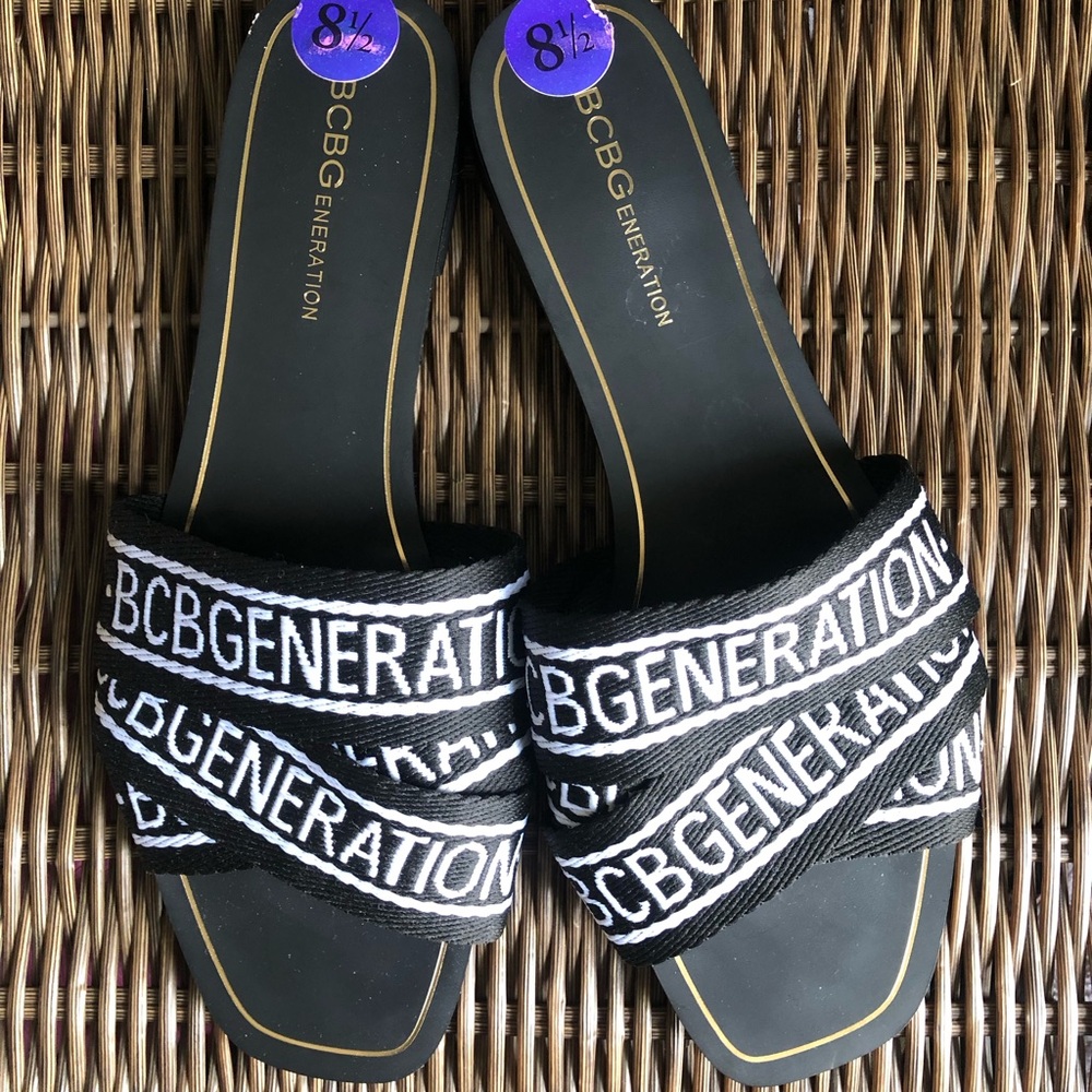 BCBGeneration Black Slide Sandals